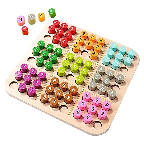 Supvox 1 Satz Sudoku Spielset aus Holz Pädagogisches Sudoku für Fördert Logisches und Frühe Mathematik Design für Kleinkinder für und Lernspiele von Supvox