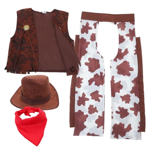 Supvox 1 Satz Teiliges Outfit mit Hut Weste und Bandana für Halloween Geburtstagsfeiern und Rollenspiele Bequem und Pflegeleicht von Supvox