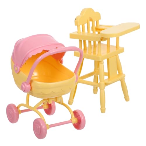 Supvox 1 Satz Teiliges mit Kunststoff Babywagen und Hochstuhl Realistische Puppenmöbel für Rollenspiele und Kreative Supvox 1 Satz Teiliges mit Kunststoff Babywagen und Hochstuhl Realistische Puppenmöbel für Rollenspiele und Kreative von Supvox