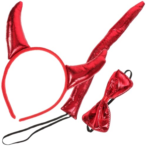 Supvox 1 Satz Teufel Horn Kostümset mit Haarreif Fliege und Halloween Party Accessoire Cosplay Zubehör für Damen und Herren Vielseitig Einsetzbar für Mottopartys und Feiern Supvox 1 Satz Teufel Horn Kostümset mit Haarreif Fliege und Halloween Party Accessoire Cosplay Zubehör für Damen und Herren Vielseitig Einsetzbar für Mottopartys und Feiern von Supvox