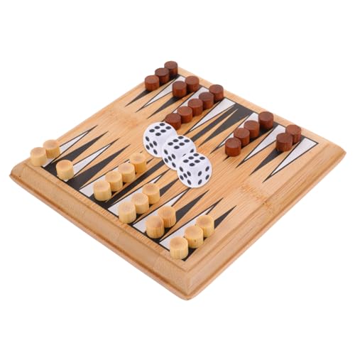 Supvox 1 Satz Tragbares Schachspiel aus Bambus für Faltbares Brettspiel für Reisen Strategisches für Jungen Fördert und Spielspaß von Supvox