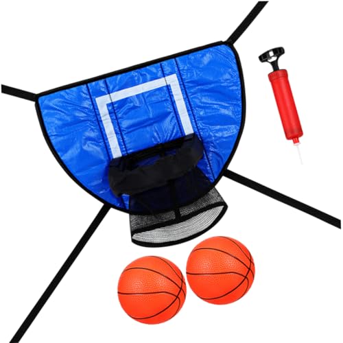Supvox 1 Satz Trampolinen Basketballspiel Abnehmbarer Basketballkorb für Trampoline mit Pumpe und Bällen Fördert Hand Augen Koordination und Aktives von Supvox