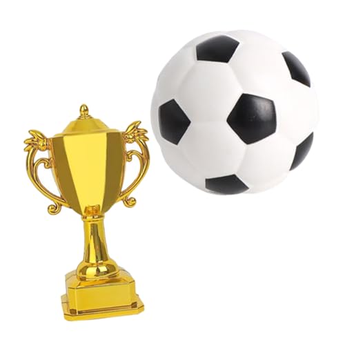 Supvox Mini Fußballtrophäe Kunststoff Belohnung 2 Stück Set Für Puppenhaus von Supvox