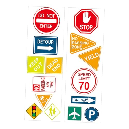 Supvox 1 Satz Verkehrszeichenaufkleber Wandtattoos Selbstklebender Aufkleber für Verkehrsschilder Verkehrsschild-Wanddekoration Wandtatt Ausschuss PVC Colorful von Supvox