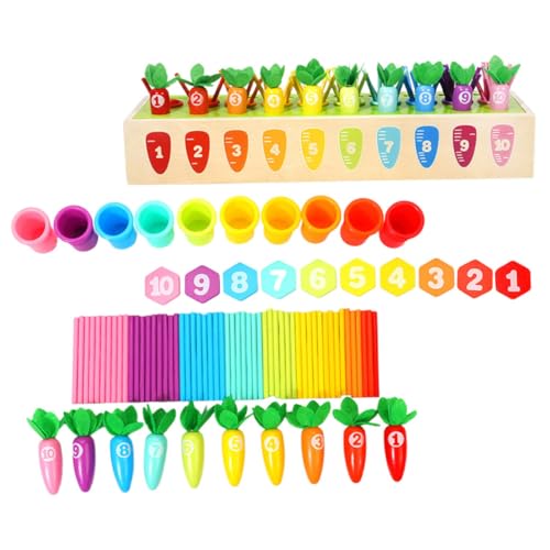 Supvox 1 Satz Zählstab- Holzkinder Zahlen passendes Interaktives Lernspielzeug pädagogische Kinderspielzeug hölzern Colorful von Supvox