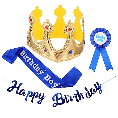 Supvox 1 Satz geburtstagsfeier anzug Geburtstag Königskrone Parteiabzeichen Party Schärpe Junge Geburtstagsfeier Schärpe Junge Geburtstagsbanner Überzug Blue Supvox 1 Satz geburtstagsfeier anzug Geburtstag Königskrone Parteiabzeichen Party Schärpe Junge Geburtstagsfeier Schärpe Junge Geburtstagsbanner Überzug Blue von Supvox