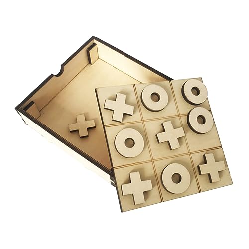 Supvox 1 Satz xo Schach Puzzle rätselbuch spielsachen für wohnungseinrichtung geduldspiele Tictactoe-Schachspiel xo-Spiel xo Familienspiele Lindensperrholz von Supvox