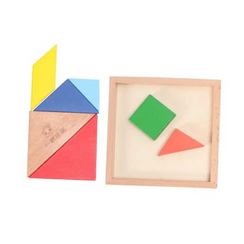 Supvox 1 Schachtel Tangram- Frühes Lernen Holz-Tangram Bambus von Supvox