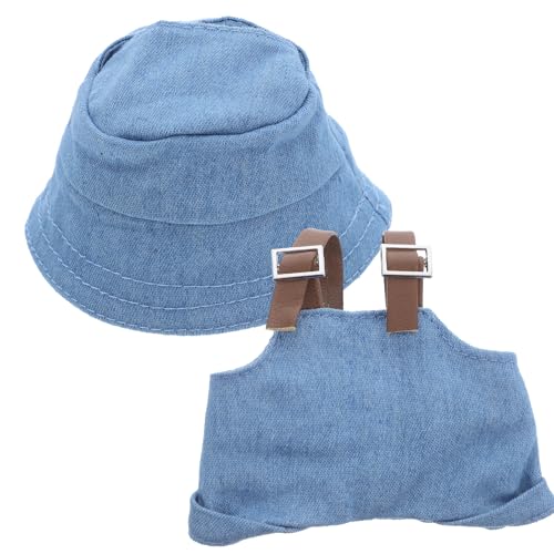 Supvox 1 Set 17 cm Puppenoutfit mit Fischerhut und Overall, Miniaturkostümzubehör, DIY, austauschbare kleine Hüte, zum Anziehen der Puppe Supvox 1 Set 17 cm Puppenoutfit mit Fischerhut und Overall, Miniaturkostümzubehör, DIY, austauschbare kleine Hüte, zum Anziehen der Puppe von Supvox