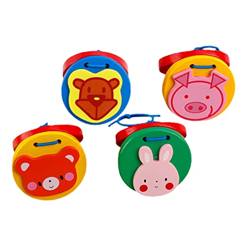 Supvox 1 Set 4 Stück Holzkastagnetten Für Kleinkinder Kinderspielzeug Vorschulspielzeug Kinderspielzeug Schlagspielzeug Musikinstrumente Musikpädagogisches Lernspielzeug Musikspielzeug von Supvox