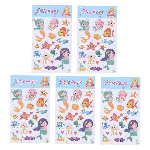 Supvox 1 Set 5 Pcs Meerjungfrau Aufkleber DIY Aufkleber Decals Aufkleber Scrapbook Aufkleber Mehrzweck Aufkleber Meerjungfrau Aufkleber Cartoon Aufkleber Papier von Supvox