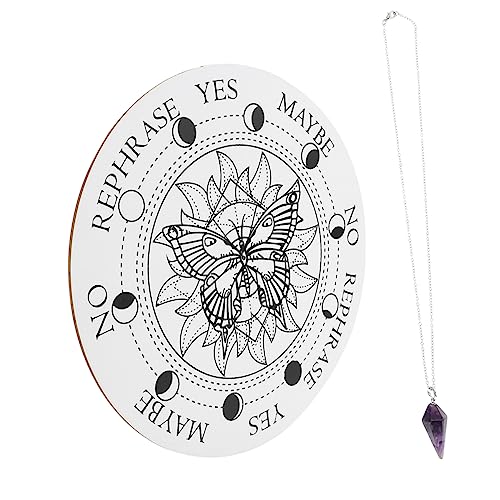 Supvox 1 Set Aus Geschnitzten Holzornamenten Wahrsagerei Meditation Handwerk Pendelbrett Halsketten Geschnitzte Holzplatte Wünschelrutenpendel Halskette Holzbrett Hexenaltar von Supvox