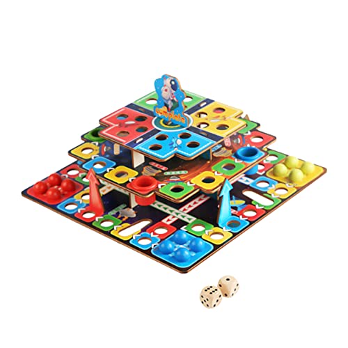 Supvox 1 Set Dreidimensionales Fliegendes Schach Kinderspielzeug Schachbrett Eltern Kind Interaktives Spiel Brettspiel Kit 3D Fliegendes Schach Flugschach Frühpädagogisches Buntes Holz von Supvox