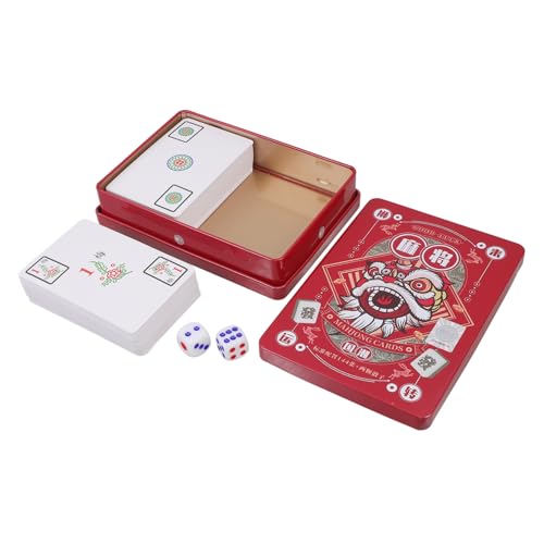 Supvox 1 Set Mahjong Kartendecks Karten Mit Zahlen Senioren Die Das Spiel Reise Tischspiel Requisiten Reise Spiel Requisiten Papier Rot von Supvox
