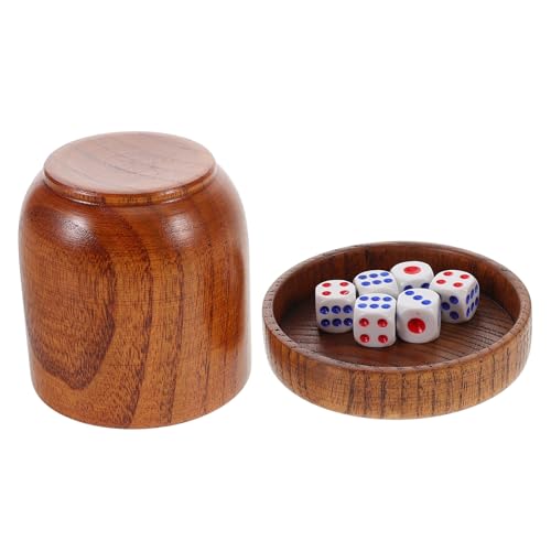 Supvox 1 Set Massivholz Siebbecher Würfelbecher Mit Deckel Würfelbecher Würfelspielbecher Würfelbrettzubehör Stapelwürfelbecher Stapelbecher Würfelbecher Spielzubehör Holz von Supvox