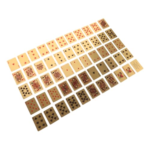 Supvox 1 Set Mini Pokerspiel Deck Ist Für Pokerkarten Miniatur Spielkarten Reisespiel Kleine Spielkarten Spielkarten Spiel Mini Karten Goldener Kunststoff von Supvox