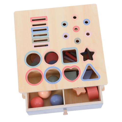 Supvox 1 Set Montessori-Spielzeug Für Kleinkinder, Münzbox Aus Holz Zum Sortieren Von Formen, Lernspielzeug Für Die Früherziehung Für 1–3-jährige, Kognitive Farb- Und von Supvox