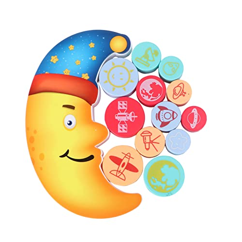 Supvox 1 Set Moon Balance Blocks Lernspielzeug Früherziehungsspielzeug Bausteinspielzeug Kinderspielzeug Stapelbare Bausteine ​​Entwicklungsspielzeug Stapelblöcke Bauchmuskeln von Supvox