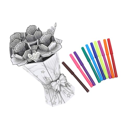 Supvox 1 Set Puzzle Ornamente Blumenpuzzle Haushaltsblumenornament Modellbausätze Für Erwachsene Und Graffiti Blüte Kinderpuzzle Dekoratives Blumenspielzeug 3D Blütenpuzzle von Supvox