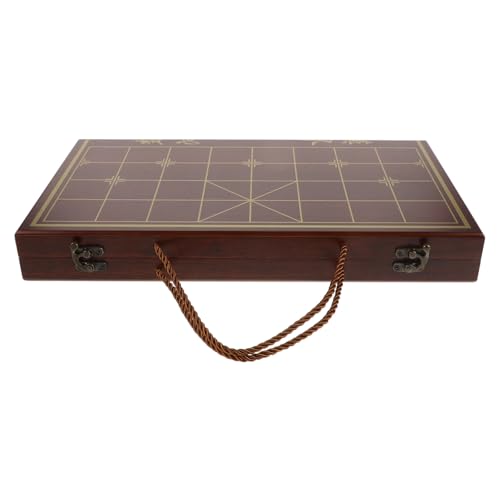 Supvox 1 Set Schachbox Schachbrett Xiangqi Reisespiel Reiseschach Vintage Chinesisches Schach Halma Holz Hellbraun von Supvox