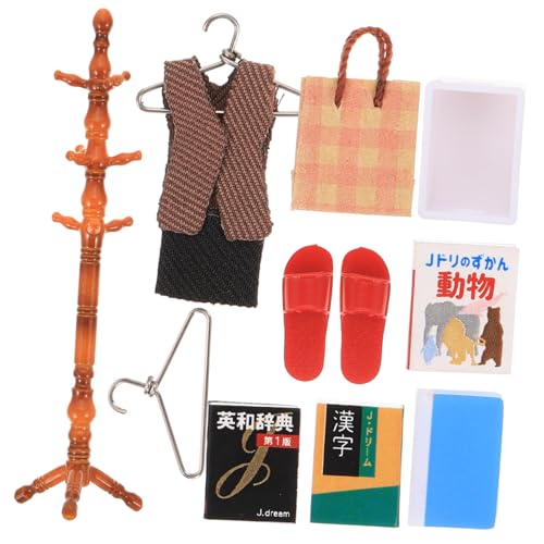 Supvox 1 Set Simulierter Kleiderständer Kleiderbügel Kleidungsstück Puppenkleidung Outfit Puppenhaus Mini Puppe Für Miniatur Kleiderständer Puppen Kunststoff + Stoff + Edelstahl von Supvox