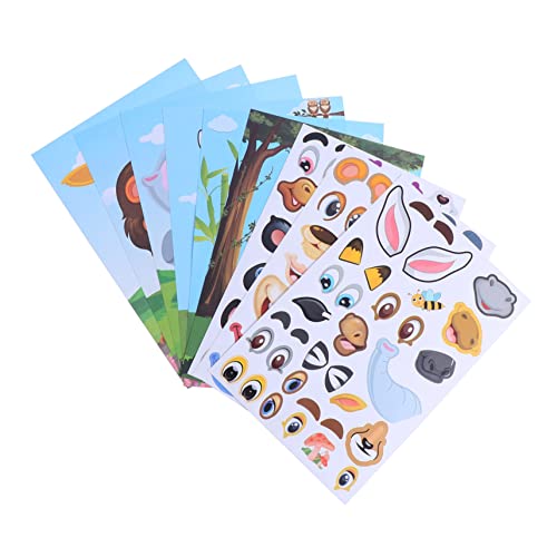 Supvox 1 Set Tiergesicht Aufkleber Zum Wechseln Der Nägel Kindergeschenke Kindergeschenke Aufkleber Für Die Tier Kinderaufkleber Tiere Mix and Match Aufkleber Machen Sie Ihre von Supvox