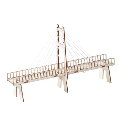 Supvox 1 Stück Brücke selber Bauen experimente Experiment Kindergeburtstagsgeschenk Physische Schrägseilbrücke zum Selbermachen hölzerne Schrägseilbrücke von Supvox