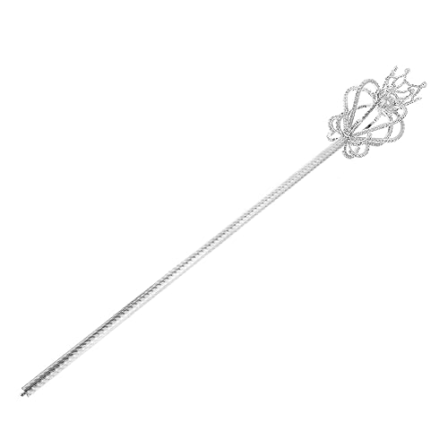 Supvox 1 Stück Crown Fairy Stick Party Elegant Krone Halloween Zauberstab Prinzessin Mädchen Zauberstab Prinzessin Plastikstab Zepterspielzeug Silver Bohren von Supvox