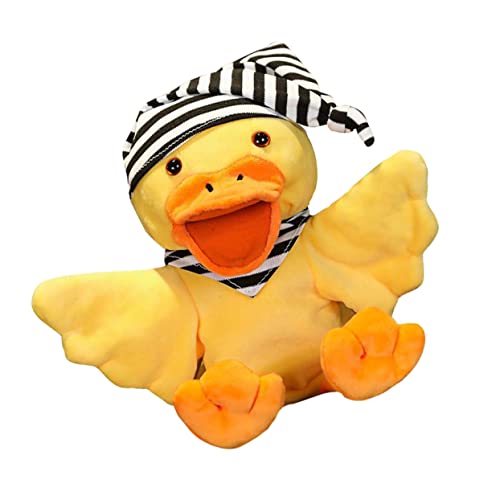 Supvox 1 Stück Entenhandschuhe Plüschtiere Für Rollenspielhandschuhe Für Tierhandpuppe Geschichtenerzähl Handpuppe Handpuppe Puppenhandschuh Stoffpuppe Pp Baumwolle Gelb von Supvox