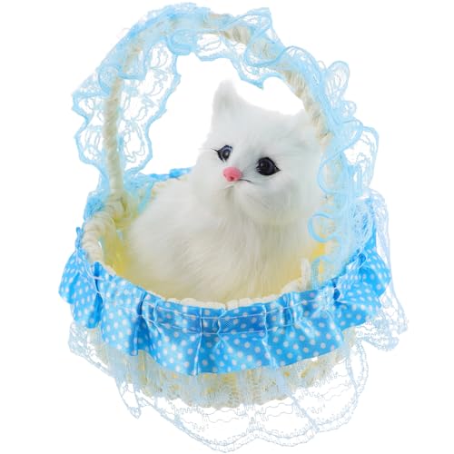 Supvox 1 Stück Geflochtener Korb, Simulationskatze, Plüsch-katzenspielzeug mit Sound, Himmelblaues Dekoratives Ornament für Zuhause, Entzückendes Kindergeschenk, 5,11 X 4,33 X 4,13 Zoll Supvox 1 Stück Geflochtener Korb, Simulationskatze, Plüsch-katzenspielzeug mit Sound, Himmelblaues Dekoratives Ornament für Zuhause, Entzückendes Kindergeschenk, 5,11 X 4,33 X 4,13 Zoll von Supvox