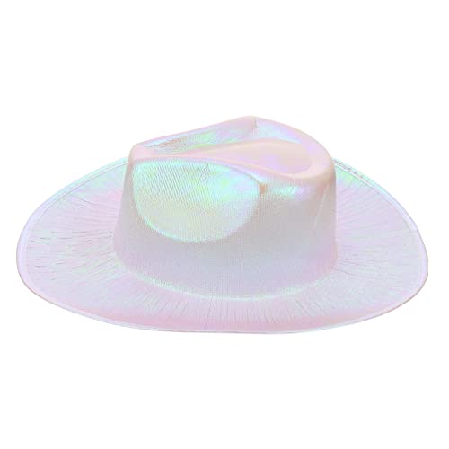 Supvox 1 Stück Perlenförmiger Großer Hutkandgner Denimhut Cowgirl-hut Für Mädchen Cowgirl-cosplay Glitzerhut Westernhut Für Jugend-cowgirl-hut Eva Composite Bunter Cowboyhut Weiß von Supvox