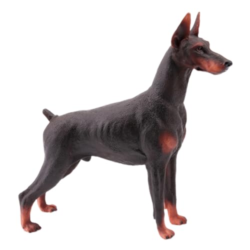 Supvox 1 Stück Realistisches Dobermann Modell Simulierte Hundestatue für Zuhause Büro und Auto Hochwertige Dekofigur Braun als für Hundeliebhaber von Supvox