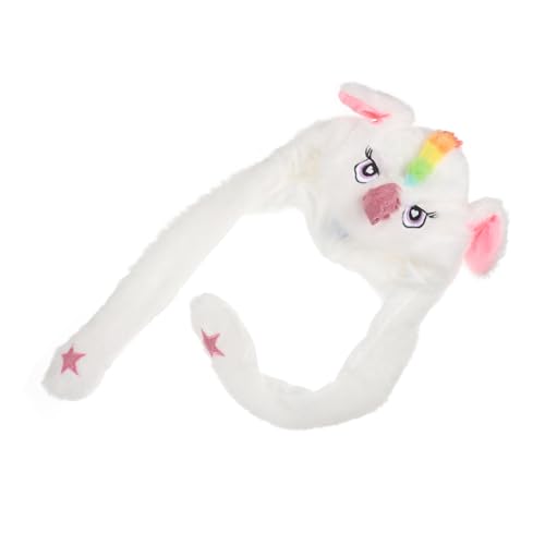 Supvox 1 Stück -kappe Flauschige Tiermütze Plüsch-einhorn-hut Warme, Flauschige Mütze Erwachsene Party Lustig Für Eins Ohren Neuheit Einhorn Hut Einhornhut Weiß Kaninchenfell von Supvox