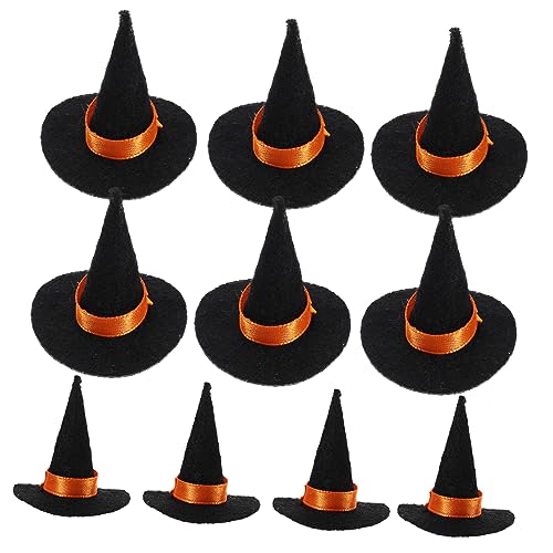 Supvox 10 Mini Hexenhüte für Halloween Teiliges aus Filz Dekorative Hüte für Gnome für Partys und Bastelprojekte Vielseitig Einsetzbar von Supvox
