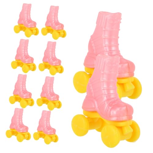Supvox 10 Paare Rollschuhspielzeug Miniatur-rollschuh Rollschuh Für DIY-Puppe Mini-puppenhausmodell Mini-Rollschuhe Für Puppe Rollschuh Mini Kleines Hauszubehör Puppenschuhe Rosa Plastik von Supvox