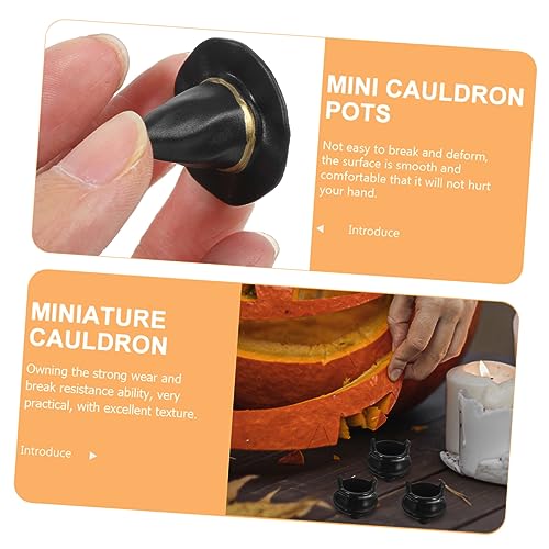 Supvox 10 Sätze Mini Hexenhüte und Kessel Miniatur Halloween Dekoration Detailreiche Kunststofffiguren Diy Bastelset für Halloween Deko und Puppenhäuser Schwarz für Festliche Tischdeko von Supvox