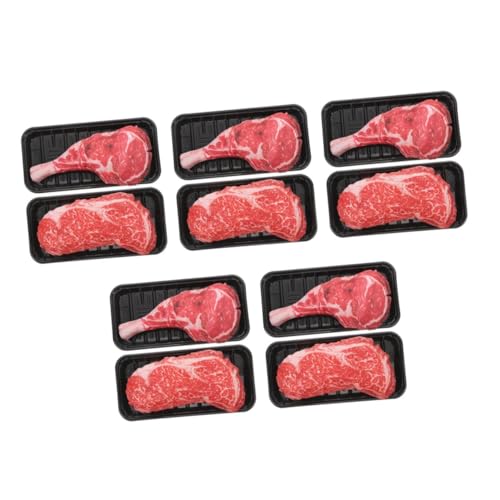Supvox 10 Sätze Realistische Steak Dekoration Künstliches Rindfleisch Modell Detailgetreu Gefertigt Verschleißfest Vielseitig Einsetzbar als Deko Foto Requisite für Restaurant und von Supvox