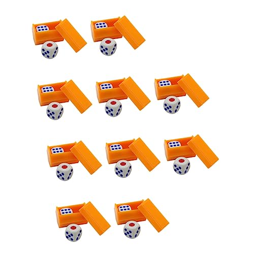 Supvox 10 Sets Hörwürfel Punktwürfel Unterhaltungswürfel Spielwürfel Partywürfel Partywürfel Prop Party Prop Kunststoff Orange von Supvox