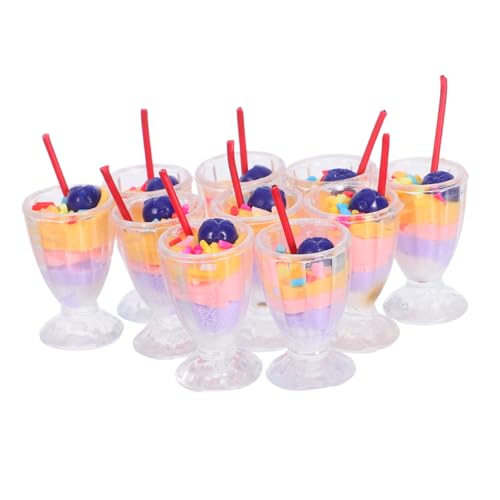 Supvox 10 Stück Blaubeereis Modell Rollenspiel Eiscreme Simuliertes DIY EIS Gefälschtes EIS Puppenhaus Miniaturen Realistische Puppenhaus Lebensmittelmodelle Mini Eiscreme Aus von Supvox