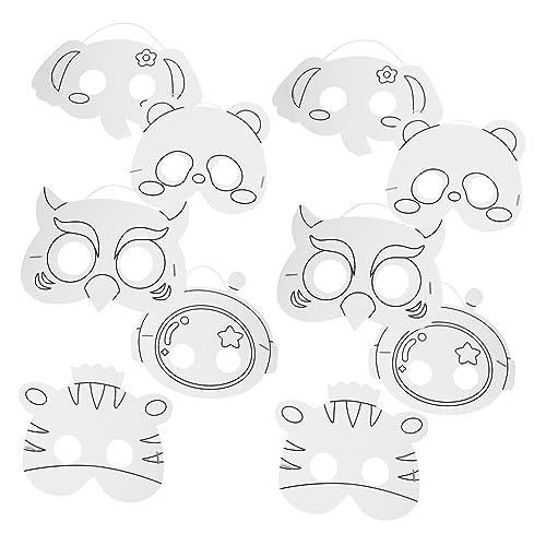 Supvox 10 Stück Diy Papiermasken zum Bemalen Handgemachte Leere Masken für Karneval Cosplay und Partys Geeignet für Erwachsene Fördert Kreativität und Handwerksfähigkeiten von Supvox