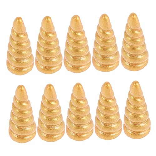 Supvox 10 Stück Einhorn-zubehör Ornamentik Bausatz Stirnband Haarschmuck-sortiment Funkelnd Bausätze Horn Dekorationen Kopfbedeckung Clip Haarband Harz Golden von Supvox