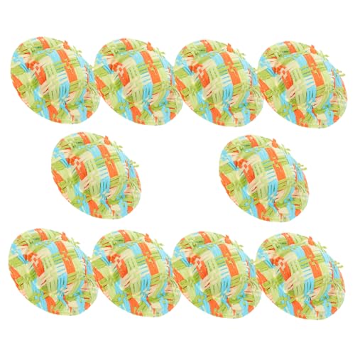 Supvox 10 Stück Floral Gewebte Mini Mützen Miniatur Puppe Gewebte Bastelmütze Exquisite Mütze Dekoration Kleine Mütze Requisite Kleines Accessoire Kreative Mütze Ornament von Supvox