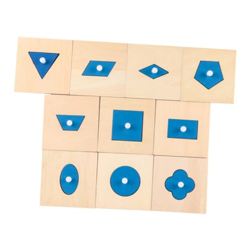 Supvox 10 Stück Geometriebrett Kinderpuzzles Bausteine ​​ Kinderpuzzles Lernspielzeug Sensorische Blöcke Formanpassungsspielzeug Kognitionsspielzeug Holz von Supvox
