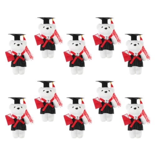 Supvox 10 Stück Graduierte Doktorbär Puppe Abschlussdekor Abschlussbär-Dekoration Abschluss Stofftier Blumenstrauß Bär Abschluss Plüschbär Grad Blumenstrauß Bärenstrauß Polyester von Supvox