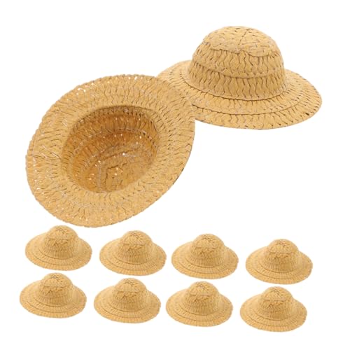 Supvox 10 Stück Handgewebte Cowboyhüte für DIY Projekte Fotografie Requisiten und Puppenhaus Dekoration Vielseitiges Bastelzubehör von Supvox