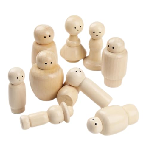 Supvox 10 Stück Holzfiguren Puppe mit Haaren Peg-Puppe Mein unbemaltte Peg -Puppen Steckpuppen unvollendet unfertige Peg -Leute dekorative Holzpuppen Supvox 10 Stück Holzfiguren Puppe mit Haaren Peg-Puppe Mein unbemaltte Peg -Puppen Steckpuppen unvollendet unfertige Peg -Leute dekorative Holzpuppen von Supvox