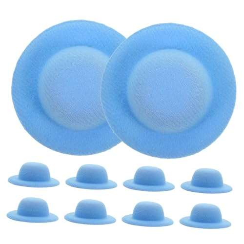 Supvox 10 Stück Kleines Strohhutspielzeug bunt Kind Miniatur winzig Stoff Party Foto-Requisite für Bastelhüte Mini-Hut- Puppenhüte basteln Mini-Zauberhut Foto -Prop -Zubehör Eva Blau von Supvox