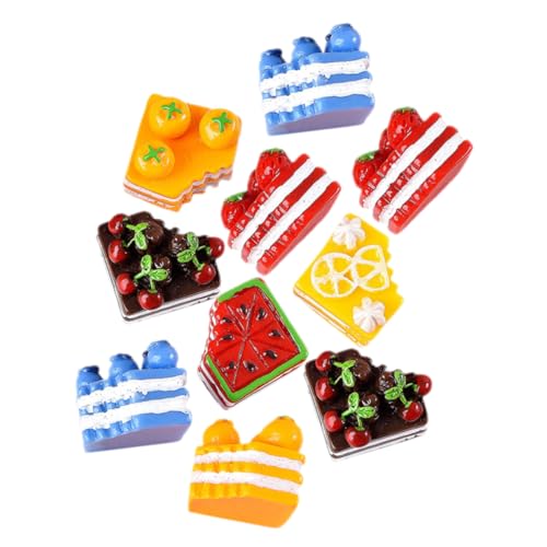 Supvox 10 Stück Kuchenharzzubehör Kuchenfondant Fondant für Kuchen Miniaturen Mini-Essen simulierter Minikuchen Kuchenzubehör winzige Reize Kuchendekoration Plastik von Supvox