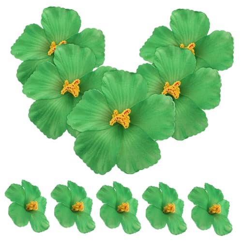 Supvox 10 Stück Künstliche Hibiskusblüte Sommerliche Blumendekorationen Hibiskusblütendekor Gefälschte Tropische Blumen Künstliche Tropische Blumen Rosenhibiskusdekoration Green Eva von Supvox