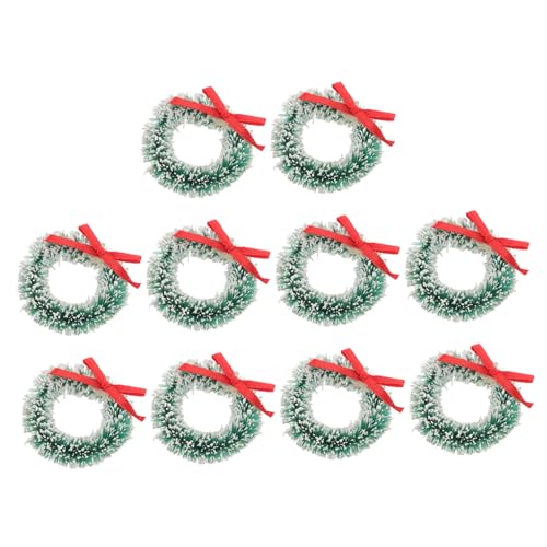 Supvox 10 Stück LED-Astleuchten für die Wand geburtstagsdekoration weihnachtskranz Weihnachtsdekoration für kleine Räume Mini-Baumschmuck Sackleinenschleifen für Kranz Sisal-Seide Green von Supvox